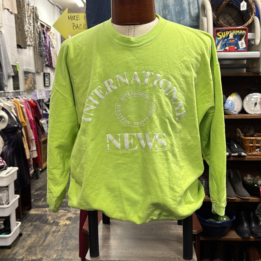 International News old school neon sweatshirt size Big